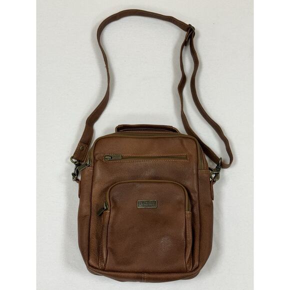 Sixtease Brown Pebbled Leather Messenger Crossbody Purse Bag Career Boho EUC - Picture 1 of 9